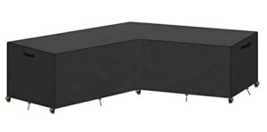 Abdeckung Gartenmöbel L-Form, (Linke Kurz-Rechte Lang) Ecksofa Abdeckplane, Lounge Abdeckung, Abdeckplane Gartenmöbel, Wasserdicht, Winddicht, UV-Beständiges, Loungemöbel Abdeckhaube (216x216x85/80cm)