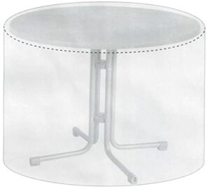 Brandsseller Schutzhülle für Gartentisch ∅ 125 cm H 75 cm Gartenmöbel Abdeckhaube aus PE Wetterfest Reißfest Transparent