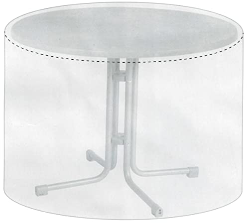 Brandsseller Schutzhülle für Gartentisch ∅ 125 cm H 75 cm Gartenmöbel Abdeckhaube aus PE Wetterfest Reißfest Transparent