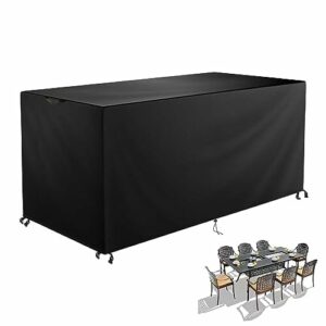 Delixike Gartenmöbel-Abdeckungen,wasserdicht,123 x 61 x 72 cm für den Außenbereich,Rattan-Würfel-Set für Außenbereich,420D-Oxford-Gewebe,quadratischer Gartentisch für Stuhl und Tisch