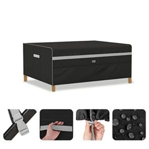 Sekey Gartenmöbel Abdeckung Wasserdicht, mit Belüftungsöffnungen, 160g/㎡ hochwertiges Polyester-Gewebe, UV-Beständiges, Winterfest Abdeckplane Schutzhülle für Gartentisch, 200x160x76cm, Schwarz