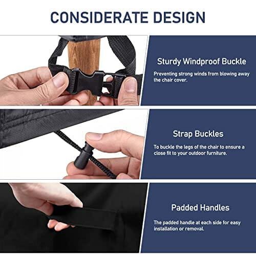 Abdeckung Gartenmöbel L-Form, (Linke Kurz-Rechte Lang) Ecksofa Abdeckplane, Lounge Abdeckung, Abdeckplane Gartenmöbel, Wasserdicht, Winddicht, UV-Beständiges, Loungemöbel Abdeckhaube (216x216x85/80cm) - obrazek 4