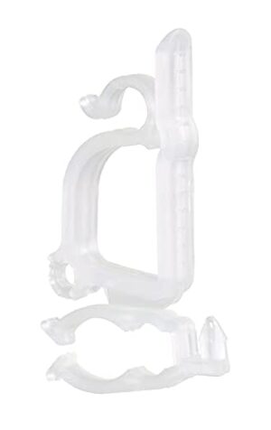 Riffelmacher 14348 - uchwyt na rynnę dachową z tworzywa sztucznego, biały, średnica 6 cm, 10 sztuk w woreczku, dekoracja, uchwyt na łańcuchy świetlne lub girlandy, Boże Narodzenie