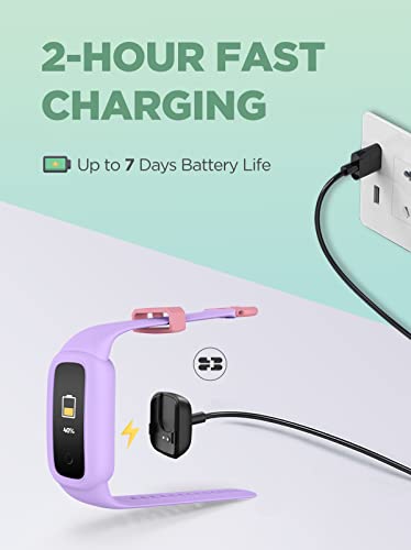 BIGGERFIVE Vigor 2 L - Monitor aktywności dla dzieci 5-15 lat, wodoodporny IP68, krokomierz, pulsometr, monitor snu, licznik kalorii, kolor liliowy - obrazek 10