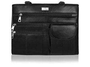 Quenchy London Damska skórzana torebka z miękkiej czarnej