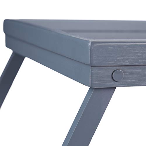Relaxdays Bamboo Tray Folding Legs Raised Edge for Breakfast - obrazek 3