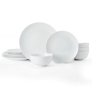 Mikasa MKCHALK12PC kreda 12-częściowy porcelanowy zestaw obiadowy, bia