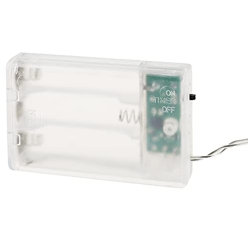 Idena 8585271 – wieniec bożonarodzeniowy LED z łańcuchem świetlnym i 10 diodami LED w kolorze ciepłej bieli, z 6-godzinnym timerem, zasilany bateriami, jako dekoracja drzwi i stołu, dekoracja na zimę, - obrazek 4