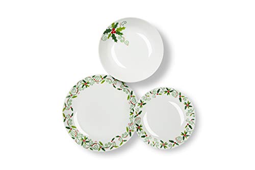 Excelsa Christmas Holly serwis talerzowy, 18-częściowy, porcelana - obrazek 6