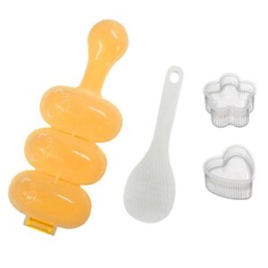 3-Kratkowa Forma do Kulek Ryżowych z Łyżką i 2 Sztuki DIY - Pudełko na