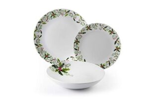 Excelsa Christmas Holly serwis talerzowy, 18-częściowy, porcelana