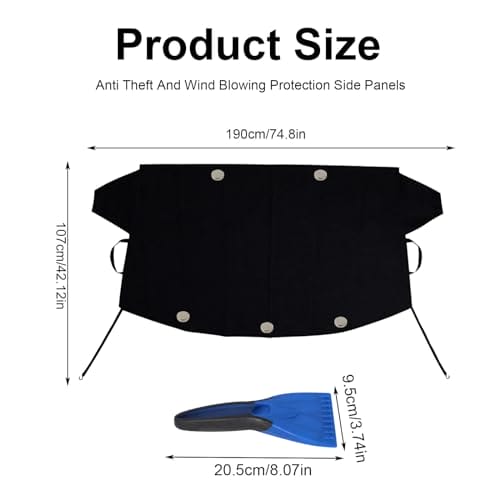 xnnmzhao Osłona przedniej szyby z szuflą do śniegu z osłoną - obrazek 7