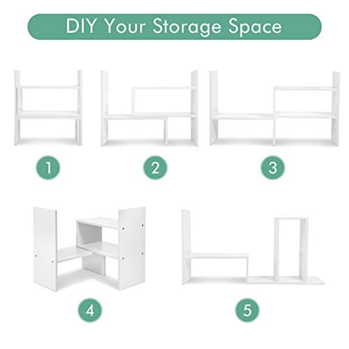 AYNEFY Regał na biurko regulowany regał na książki mini - obrazek 2