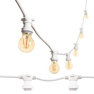 MU LED Chain Light Chain 10 LAMPHOLDER E27 5/10 MT Cable Black/White IP54 Outdoor Garden Wedding (White, 10)