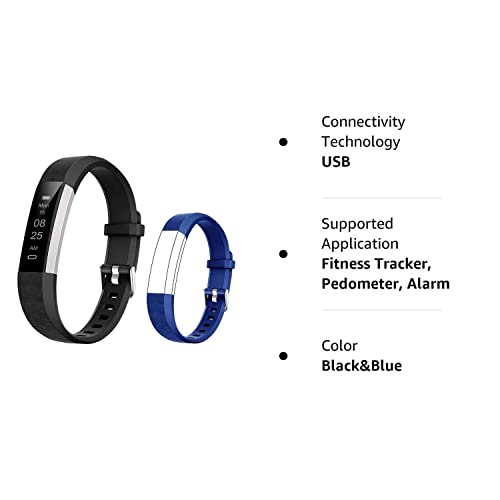 BIGGERFIVE Slim Kids Fitness Tracker Watch - Monitor aktywności dla dzieci z pomiarem kroków, monitorowaniem snu i budzikiem (Dual Bands) - obrazek 2