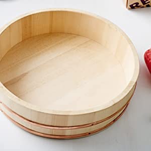 Reishunger miska drewniana Hangiri (średnica 39 cm) - idealna do sushi - obrazek 2