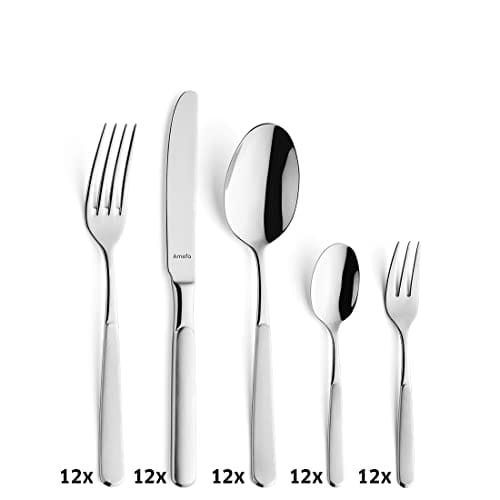 Amefa SATINA zestaw sztućców dla 12 osób, 60-częściowy, nadają się do - obrazek 7