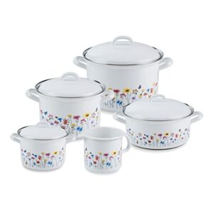 Riess, 0558-070, Emaill-Set, zestaw garnków 5-TLG, składający się z ga