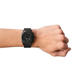 Fossil Men’s Machine Gen 6 Hybrid Smartwatch Black-Tone Stainless Steel z bransoletą Black-Tone Stainless Steel FTW7062 - Inteligentny zegarek hybrydowy dla mężczyzn Fossil z czarnym paskiem ze stali nierdzewnej - długotrwała bateria, śledzenie aktywności i snu, powiadomienia z telefonu, kompatybilny z iPhone i Androidem