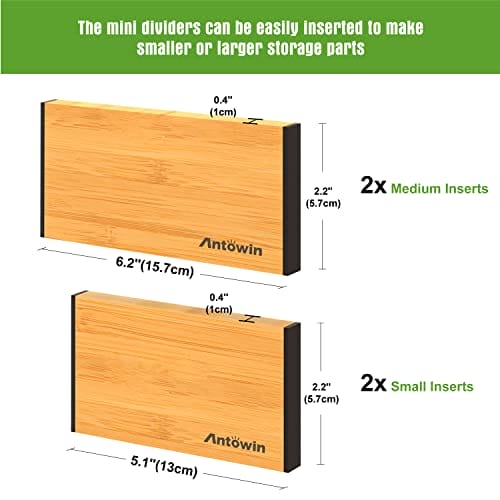 ANTOWIN separator do szuflad regulowany bambus 4 sztuki - obrazek 6