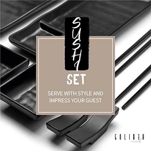 8-częściowy japoński zestaw do sushi - zawiera 2 pojedyncze talerze do - obrazek 8