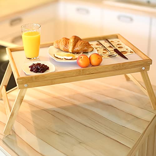 Relaxdays Bamboo Wooden Breakfast in Bed Tray Serving Tray - obrazek 6