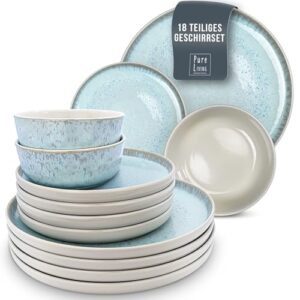Ibiza - 18-częściowy zestaw naczyń kamionkowych dla 6 osób