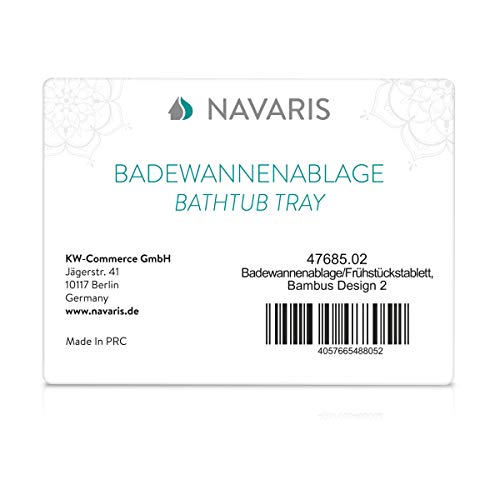 Navaris Bed and Bath Tray - Wooden Rack with Folding Legs - - obrazek 3