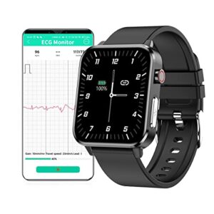 Smart Watch ECG Wodoodporny IP68 Tracker Fitness z Temperaturą Ciała - Monitor Aktywności z Pulsometrem SPO2 Krokomierz Ciśnienie krwi Monitorowanie Snu Mężczyźni Czarny
