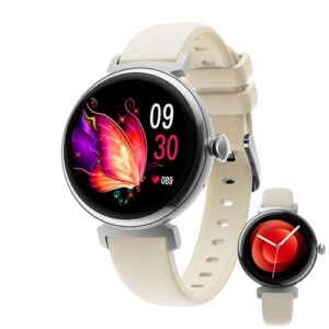 Zephyrion Smartwatch dla kobiet - Odbieranie połączeń, ekran dotykowy AMOLED 1,04", monitor aktywności z pulsometrem BP/snu, wodoodporny IP68, okrągły damski smartwatch do telefonów z systemem