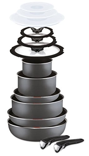 Lagostina Ingenio Essential zestaw garnków aluminium czarny