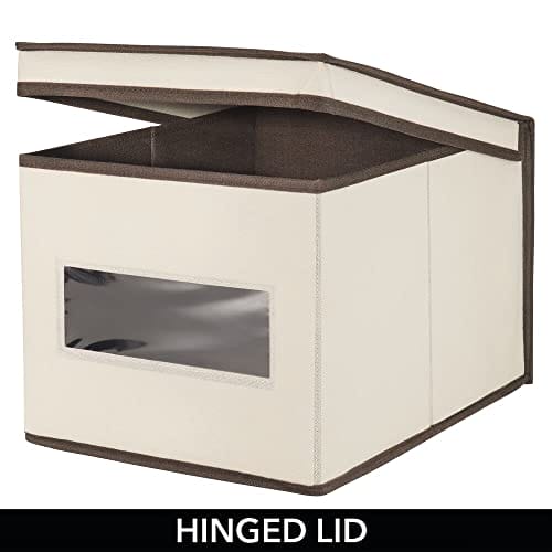 mDesign Large Fabric Stackable Closet Organizer Box Clear - obrazek 5