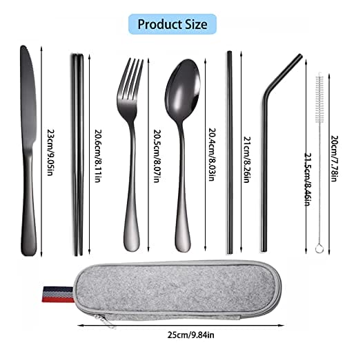 9 sztuk przenośnych przyborów ze stali nierdzewnej zestaw - obrazek 8