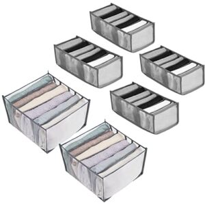 6 sztuk do przechowywania ubrań z siateczki składany system