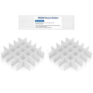 CROING 16 szt. białych przegródek do szuflad organizer