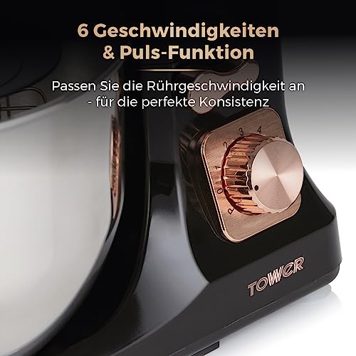 TOWER T12033RG – Elektryczny mikser kuchenny 3-w-1 z dużą misą - Wydajne mieszanie, wielofunkcyjność i łatwe czyszczenie - obrazek 5