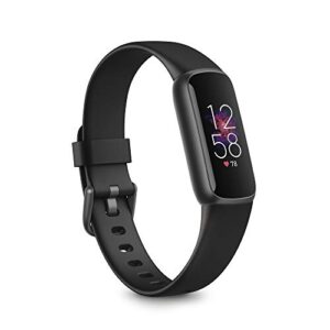 Fitbit Luxe - Monitor aktywności i wellness z zarządzaniem stresem, śledzeniem snu i pomiarem tętna 24/7 - Czarny/Graficzny - Rozmiar uniwersalny