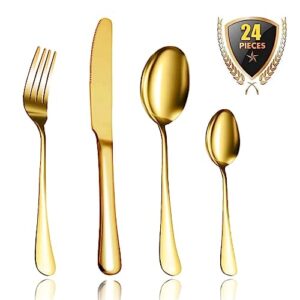 24-częściowy zestaw sztućców dla 6 osób w drewnianym pudełku