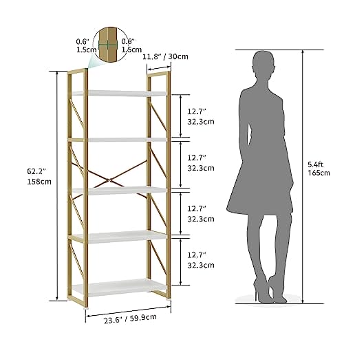 YITAHOME Regał na książki z 5 poziomami przemysłowy regał - obrazek 6