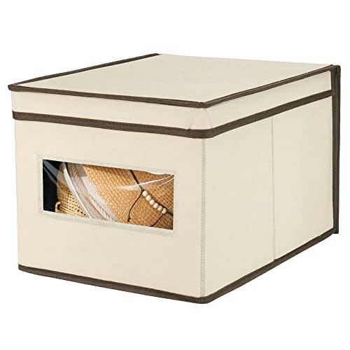 mDesign Large Fabric Stackable Closet Organizer Box Clear - obrazek 3