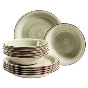 MÄSER Seria Bel Tempo - Zestaw talerzy kamionkowych oliwkowa