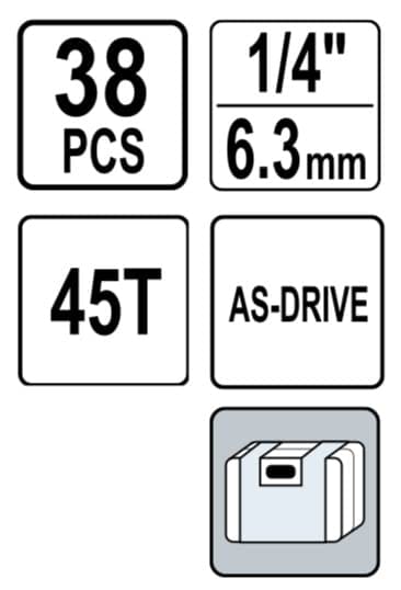 Yato 58640 – zestaw narzędzi 1/4 38 szt - obrazek 3