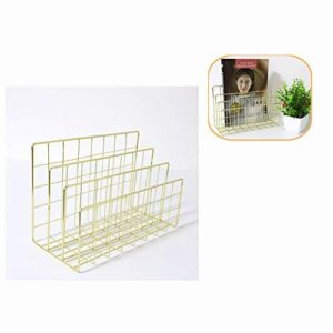 Voarge Regał na książki z trzema kratkami z kutego żelaza