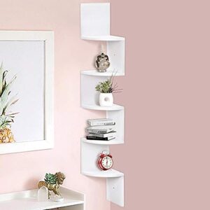BAKAJI Corner Wall Shelf Bookcase Modern Design Melamine