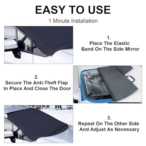 xnnmzhao Osłona przedniej szyby z szuflą do śniegu z osłoną - obrazek 3