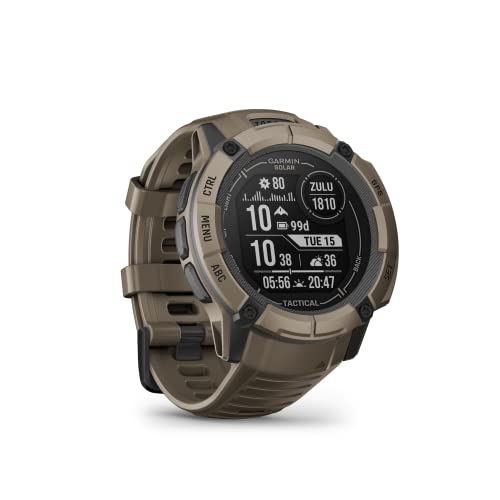 Garmin Instinct 2X Solar Tactical Edition Jasnobrązowy - Wielofunkcyjny z latarką LED, obsługą GNSS i kalkulatorem balistycznym