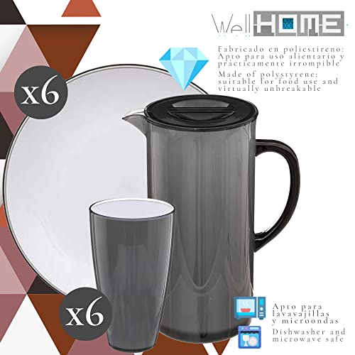 WELL HOME MOBILIARIO & DECORACIÓN Zestaw naczyń z szarego polistyrenu - obrazek 9