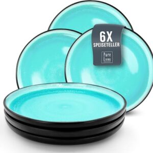 6 x duże talerze z kamionki seria Ibiza eleganckie talerze PURE LIVING INTERIOR DESIGN