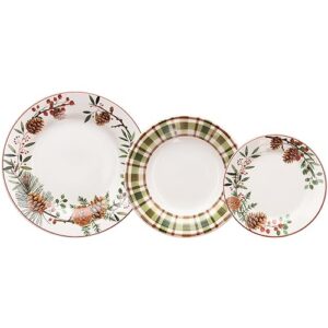 Tognana Vela Cortina - Zestaw obiadowy 18 szt. - 6 talerzy 26 cm, 6 talerzy funduszy 22 cm, 6 talerzy deserowych 18 cm - nadaje się do mycia w zmywarce