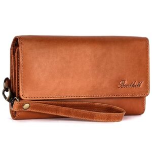 Benthill Portfel damski ze skóry RFID, duży damski portfel z wieloma p